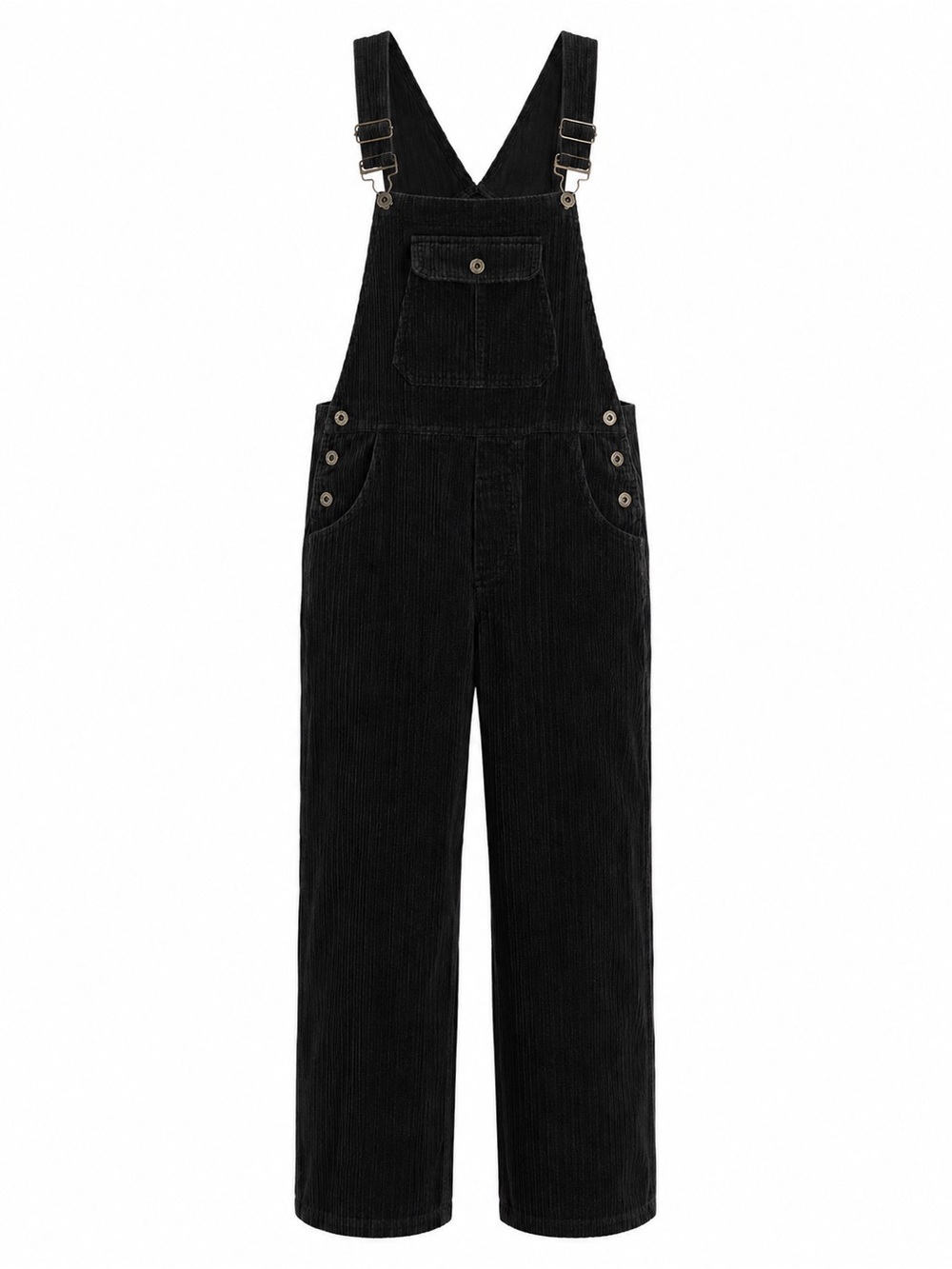 Vintage Moda International Black Corduroy Overalls 90s Y2K Bib Dark Academia S